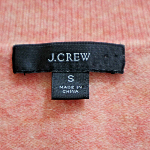 J Crew Size S Collared V-Neck Sweater Supersoft Yarn Coral Peach BJ597 - Picture 8 of 10